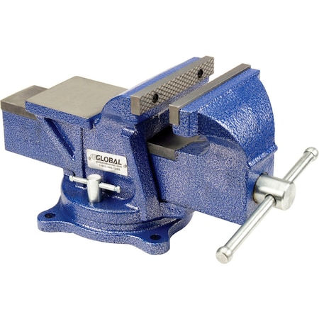 Global Industrial 6 Jaw Width 3 Throat Depth General Purpose Bench Vise W/ Swivel Base 534516